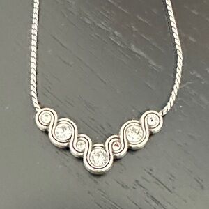 Brighton Silver Necklace with Crystal Details
